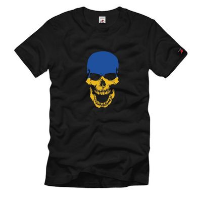Ukraine Skull Totenkopf Ukrajina Fahne Flagge - T Shirt #11335