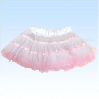 Süßer Petticoat Weiß / Rosa Gr. 176 - Damen 38 Dress Petticoat Kostüme Unterkleid