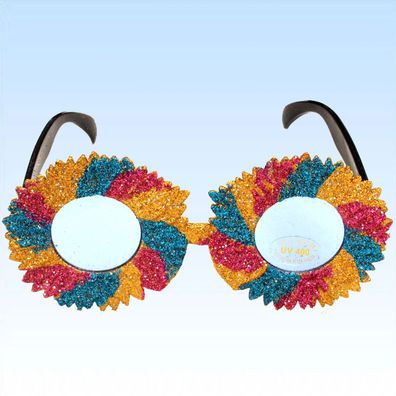Glitzernde Blumen Brille Sommer Hippie Komplettbrille Unisex Kunststoff