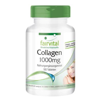 Collagen Tabletten 180 Tabletten + L-Ornithin + Vitamin C - Kollagen - fairvital