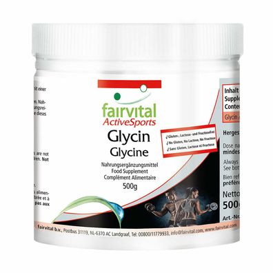 Glycin - 500g Pulver | Aminosäure | vegan | Sport - fairvital