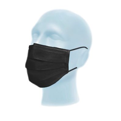 Suavel Protec Black OP-Maske Typ II Mundschutz elastische Ohrschlaufen Schwarz 50 Stk