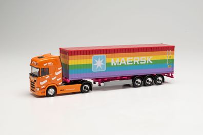 Herpa 314695 Scania CR 20 HD Container-Sattelzug HCL Logistics/40 ft. Maersk Rainbow