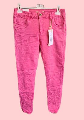 Jewelly Skinny Denim Jeans Hose Crash-Look JW6303-55 Pink Gr. XS - XL Pink