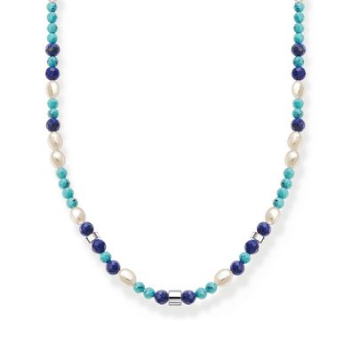 Thomas Sabo Schmuck Halskette mit Blauen Steinen und Perlen KE2162-775-7-L45v