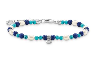 Thomas Sabo Schmuck Armband mit Blauen Steinen und Perlen A2064-775-7-L19v
