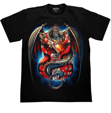 Drache & Rock Gitarre (Glow in the Dark) T-Shirt