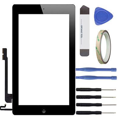 Apple iPad 4 Touchscreen A1458 A1459 A1460 Glasscheibe Display Digitizer schwarz