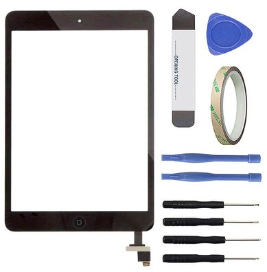 iPad Mini 1 & 2 A1489 A1490 Touchscreen Front Scheibe Digitizer TP IC blk.