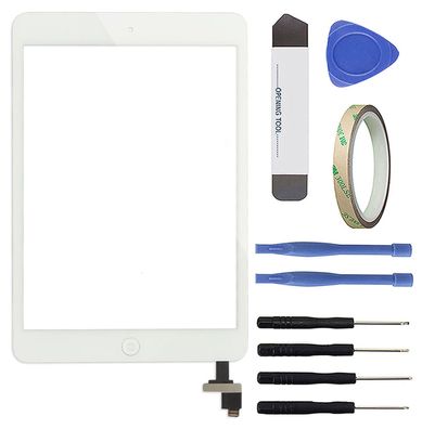 iPad Mini 1 & 2 A1489 A1490 Touchscreen Front Scheibe Digitizer TP IC weiß