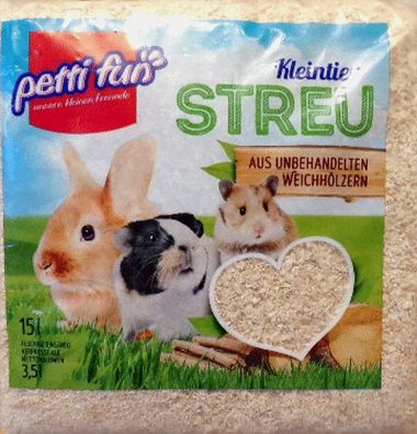 petti fun Kleintier Streu für Hamster Kaninchen Meerschweinchen Nagetiere 15 Liter