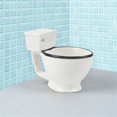 Toiletten Becher Winkee Keramik WC Klo Form 350 ml Weiß