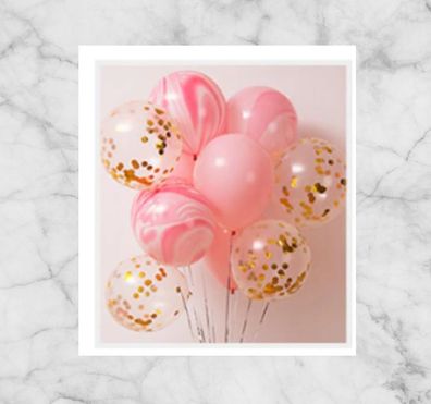 10 Stück ? Maron + Kofetti ? Luftballon Geburtstag Helium Ballon Hochzeitsdeko