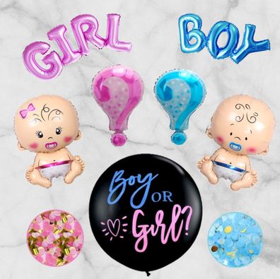 Babyparty neutral Boy or Girl Mädchen Junge Geburtparty Luftballons Folienballon