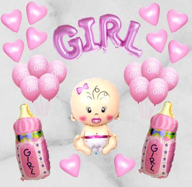 Luftballon Junge Mädchen Geburtparty M - XXL Set wählen ? Babyparty Folienballon