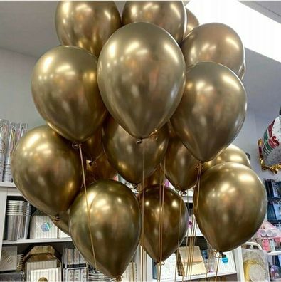 10 Stück Chrome Metallic Latexballon Hochzeitsdeko Luftballons Geburtstage NEU