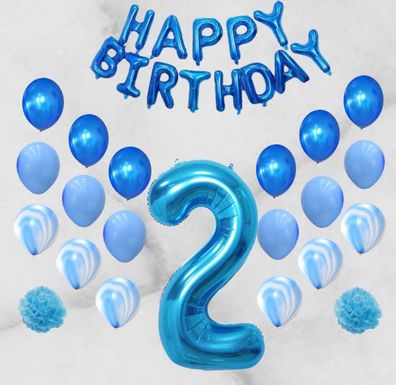 XXL Zahl Geburtstag Folienballon blau Rosa Luftballons Heliumballons Dekoration