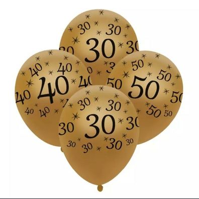 30 40 50 goldene Hochzeit Geburtstag Luftballons Latexballons Heliumballon NEU