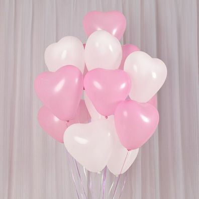 ? Stk 32cm Herz Luftballons Hochzeit Helium Ballons Verlobung rot rosa