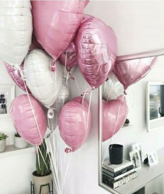 NEU 10 Stk Herzform ? Luftballon XXL 46cm? Folienballons Hochzeit Heliumballon