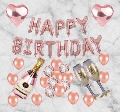 NEU XXL Set´s Happy Birthday Geburtstag Heliumballon Luftballons Geburtstagsdeko