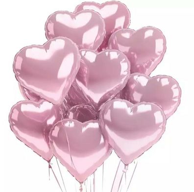 10x rosa Herzform Verlobung Luftballons Hochzeit Ballons Jubiläum Hochzeitdeko