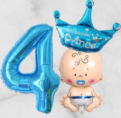 XXL Folienballon Geburtstag bis 102cm Junge Kindergeburtstag Prinz Zahlen 0 - 9