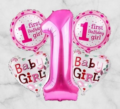 Erster Geburtstag Mädchen Junge Zahlen XXL Folienballon Heliumballon Luftballons
