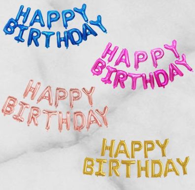 Happy Birthday Girlande XXL Buchstaben 42cm Folienballon Strang Geburtstag NEU