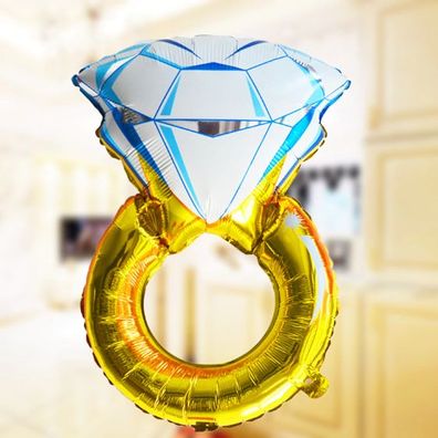Goldring Silberring Luftballon Hochzeit Helium Verlobung Folienballon dekoration