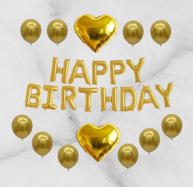 Happy Birthday Geburtstags Set Hängedekoration Girlande Buchstaben Luftballon