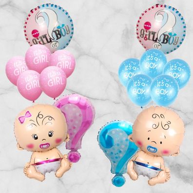 Baby Party neutral Jungen oder Mädchen 90cm Riesenballon Luftballons Set wählen