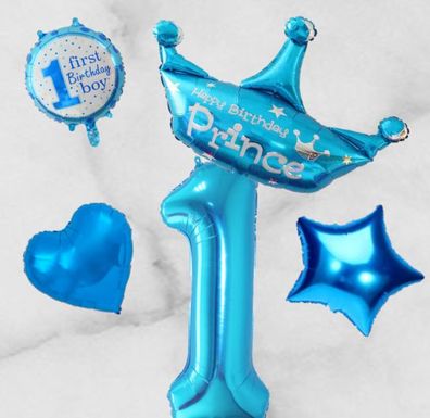 First Birthday Geburtstag Zahlen Folienballon Heliumballon Luftballon Boy Girl