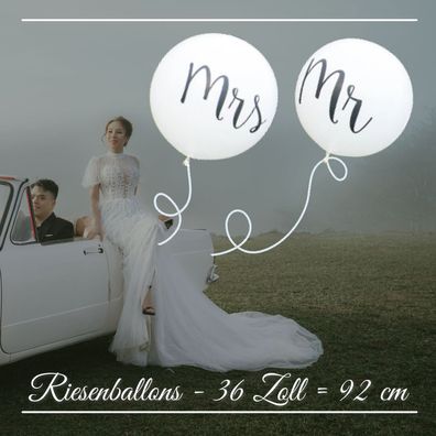 Hochzeitballons| Mr. & Mr. Riesenballon| Weiß| Luftballons |Hochzeitsdeko| NEU