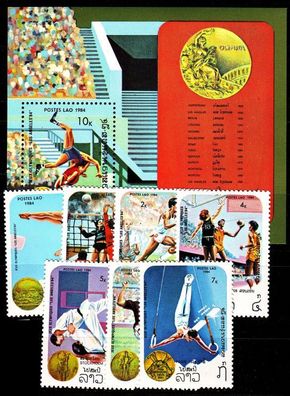 LAOS [1984] MiNr 0710-16 ( * */ mnh ) Olympiade Satz + Block