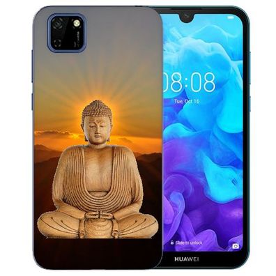 Huawei Y5P (2020) Schutz Cover Silikon TPU Hülle mit Fotodruck Frieden buddha