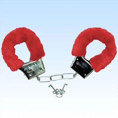 Handschellen mit Plüsch Rot Schlüssel Handschelle Plüschhandschellen Sextoy