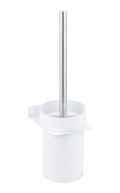 Klobürstenhalter Weiß Matt aus Metall - Klobürste Toilettenbürste WC und Bad