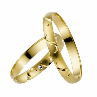 Trauringe Rauschmayer 04242 in 585/ - Gelbgold mit Brillant 0.01 ct. w/ p2