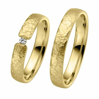 Trauringe Rauschmayer 04825 in 585/ - Gelbgold mit Brillant 0.04 ct. w/ si
