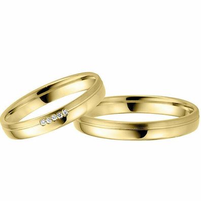 Trauringe Rauschmayer 05522 in 585/ - Gelbgold mit Brillant 0.02 ct. w/ si