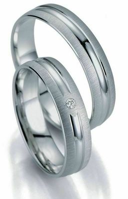 Trauringe Breuning Smartline Collection 7033/7034 in 585 Gold 14 kt Weißgold