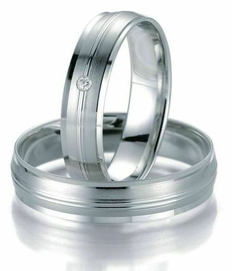 Trauringe Breuning Smartline Collection 7035/7036 in 585 Gold 14 kt Weißgold