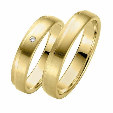 Trauringe Rauschmayer 04815 in 585/ - Gelbgold mit Brillant 0.015 ct. w/ si