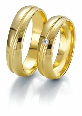 Trauringe Breuning Rainbow Collection 6221/6222 in 585 Gold gelb 14 kt