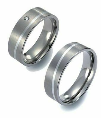 Titanfactory Titan Trauringe TF60 mit Brillant 0.02 ct. Diamant