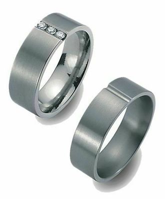 Titanfactory Titan Trauringe TF67 mit Brillant ct. Diamant