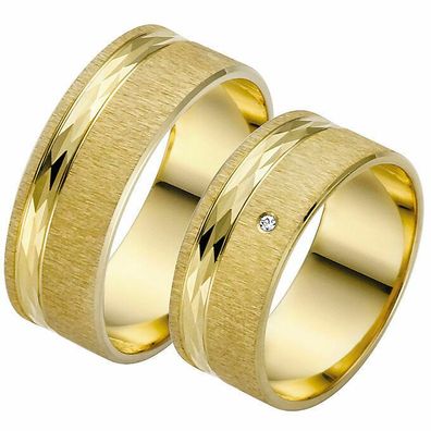 Trauringe Rauschmayer 03643 in 585/ - Gelbgold mit Brill 0.01 ct. w/ p2
