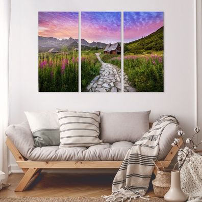 Leinwand Bilder SET 3-Teilig Tatra-Gebirge Hale Berge Dekor Wandbilder xxl 4420