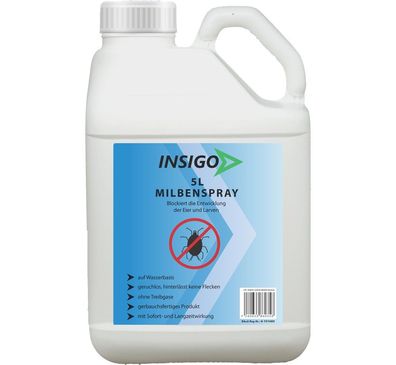 INSIGO 5L Anti Milbenspray Mittel gegen Milben Milbenbefall EX Milbenfrei Schutz